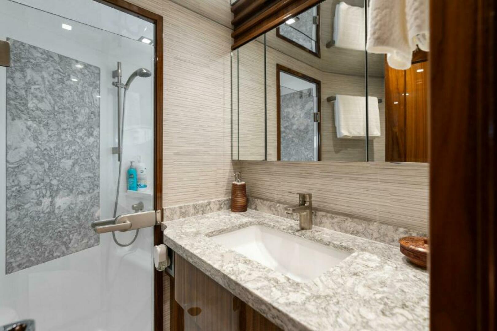 Slide: The Image of 2021 Viking 82 Cockpit Motor Yacht - MANA - Forward Guest Head - 4866928