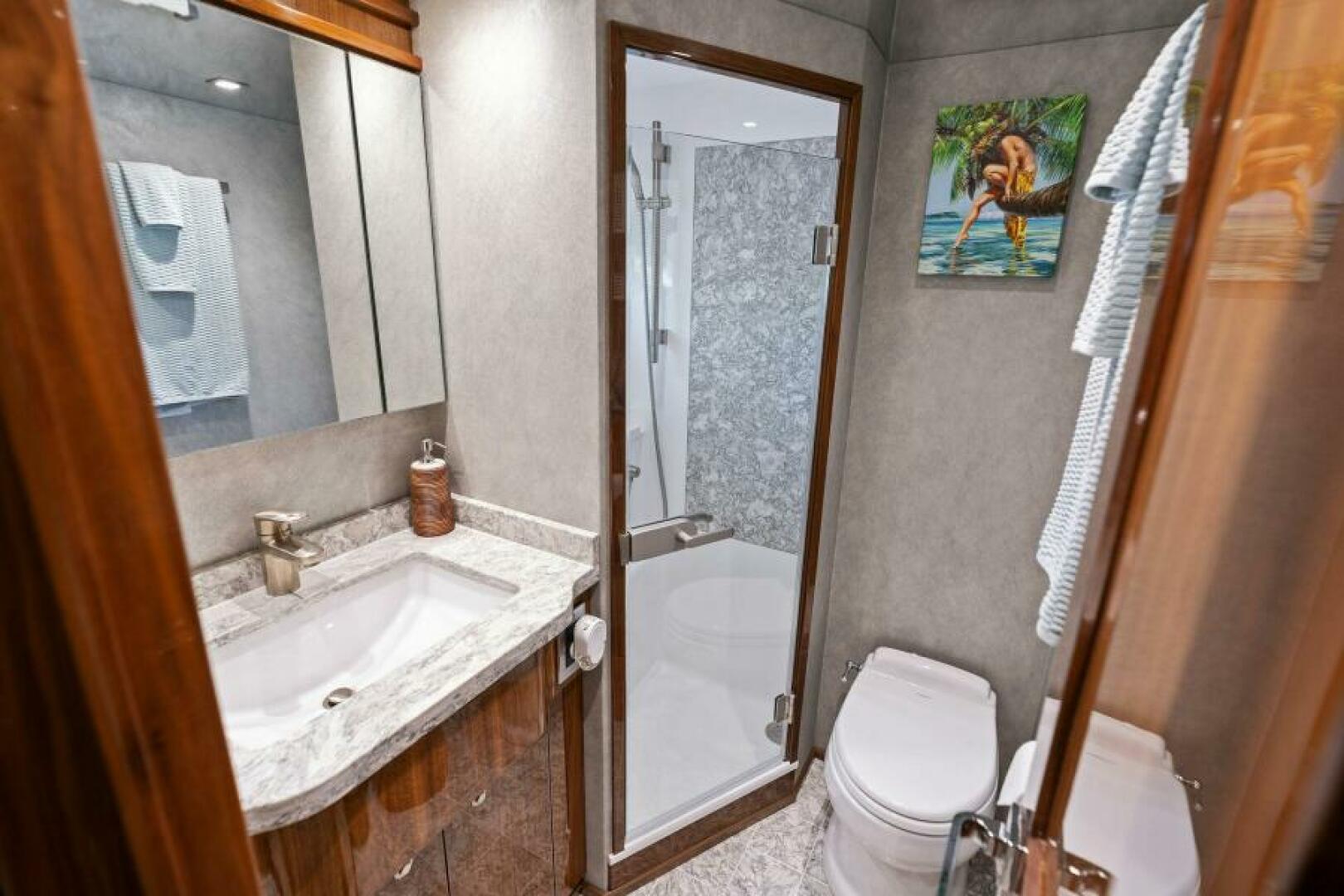 Slide: The Image of 2021 Viking 82 Cockpit Motor Yacht - MANA - Crew Stateroom Head - 4866939