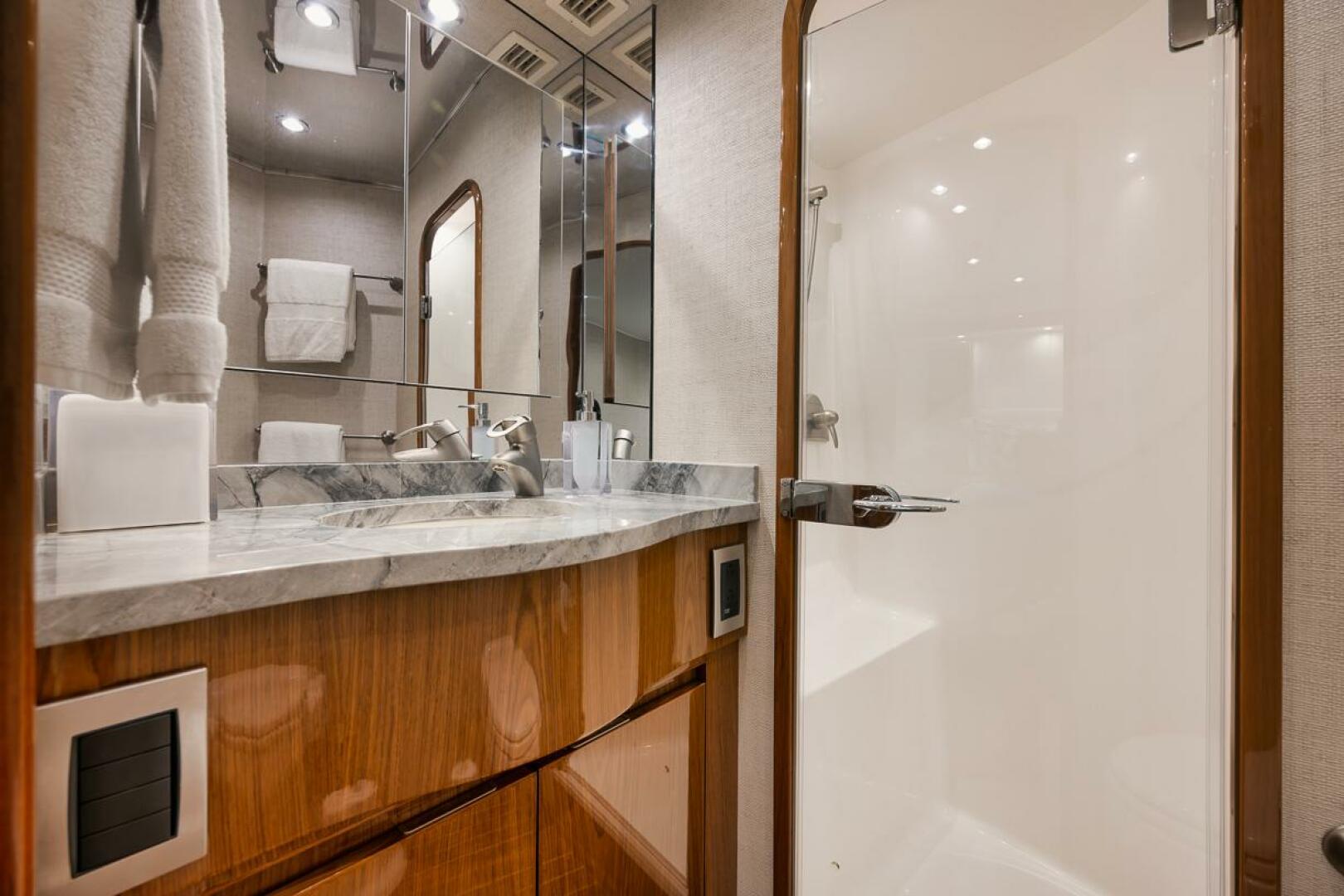 Slide: The Image of 2010 Viking 82 Convertible SWEETUMS Port Forward Stateroom Head - 4757511