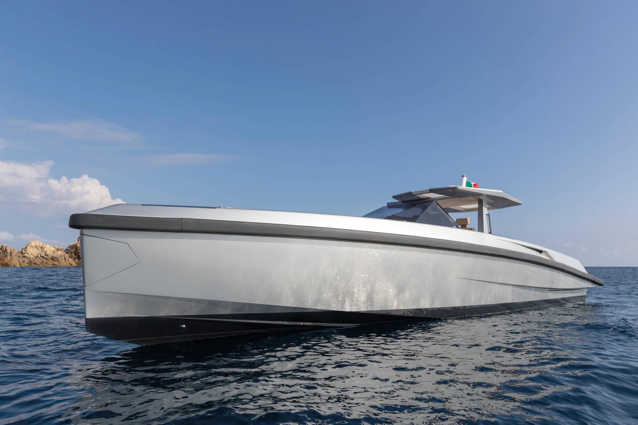 Slide: The Image of 2023 Wally WallyTender48 luxury yacht on open water. - 3