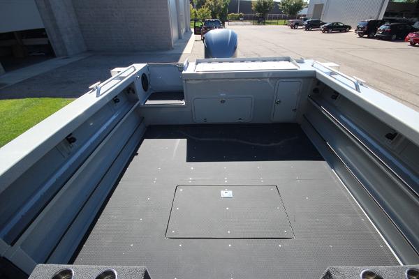 Slide: The Image of 2026 Weldcraft 220 Ocean King 250XB boat interior, spacious deck, modern design. - 10