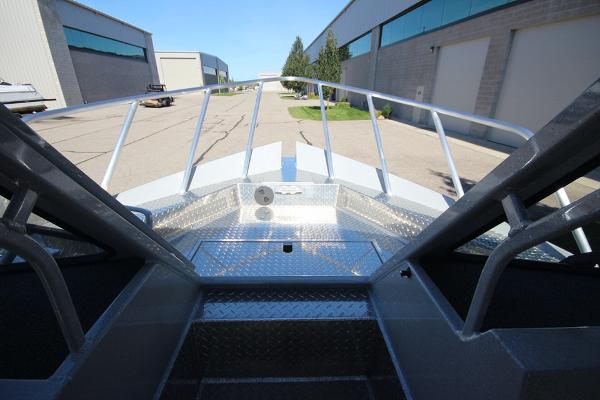 Slide: The Image of 2026 Weldcraft 220 Ocean King 250XB boat deck, industrial background, sunny day. - 27