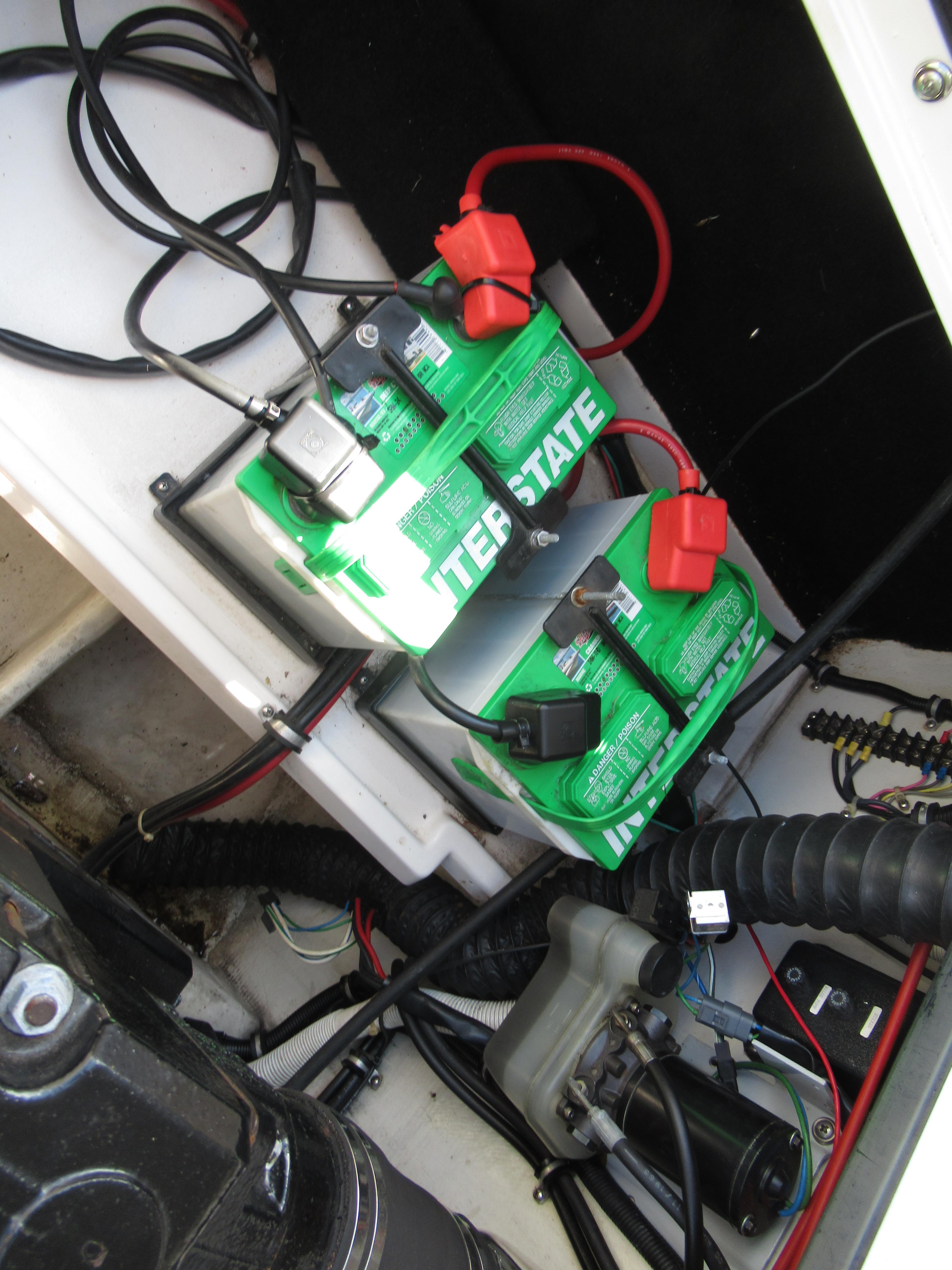 Slide: The Image of Battery compartment of a 1990 Wellcraft 23 NOVA boat with Interstate batteries. - 8