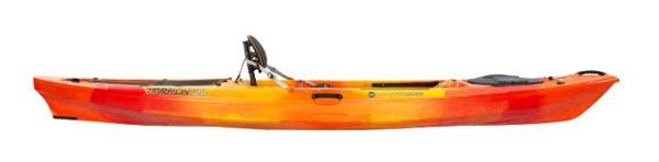 Slide: The Image of 2023 Wilderness Systems Tarpon 120 kayak in vibrant orange and red. - 11