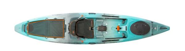 Slide: The Image of 2023 Wilderness Systems Tarpon 120 kayak, top view, blue and gray. - 12
