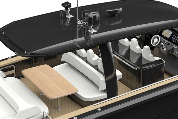 Slide: The Image of 2024 Windy SRL/SR60 boat interior with seating and table. - 4