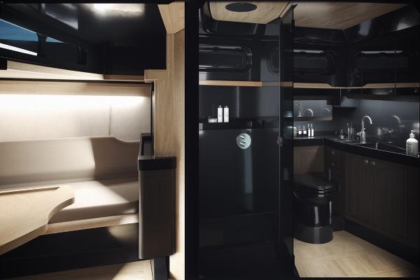 Slide: The Image of Luxurious interior of 2024 Windy SRL/SR60 yacht with modern kitchen and cozy seating area. - 8