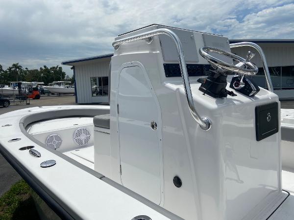 Slide: The Image of 2023 Xplor x24 Andros boat with center console and steering wheel. - 13