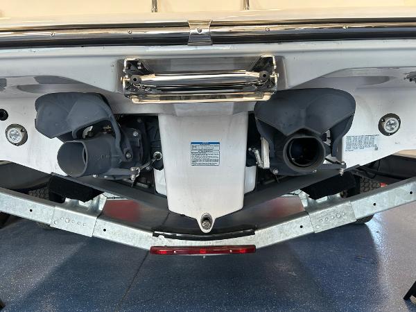 Slide: The Image of 2024 Yamaha Boats 255 FSH Sport H, rear view of dual jet propulsion system. - 30