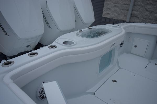 Slide: The Image of 2024 Yellowfin 42 boat with Mercury engines and livewell. - 14