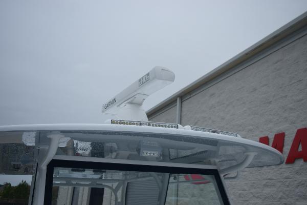 Slide: The Image of 2024 Yellowfin 42 boat with Garmin radar on the roof. - 22