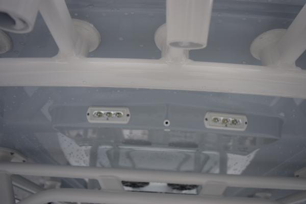 Slide: The Image of 2024 Yellowfin 42 boat roof with mounted LED lights. - 38