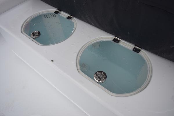 Slide: The Image of Livewell compartments on a 2024 Yellowfin 42 boat. - 39