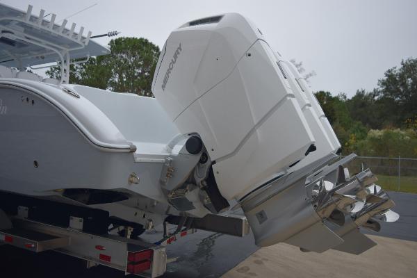 Slide: The Image of 2024 Yellowfin 42 boat with Mercury outboard engine. - 6