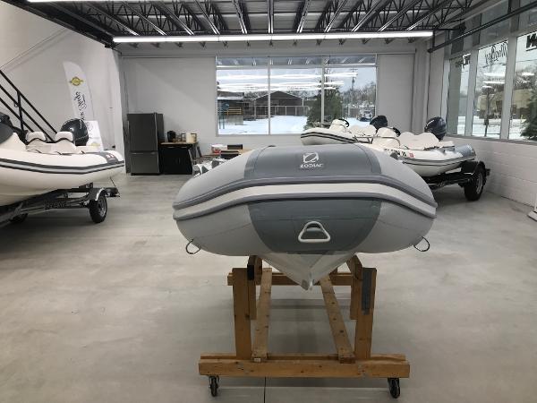 Slide: The Image of 2023 Zodiac Cadet 300 RIB ALU PVC boat in showroom. - 2
