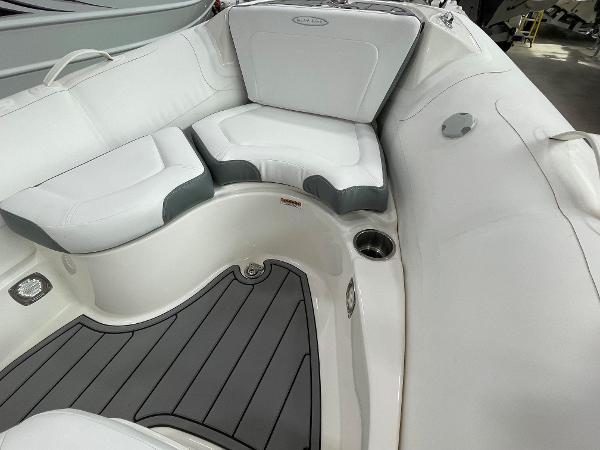 Slide: The Image of 2023 Zodiac Yachtline 490 Deluxe NEO 90hp, white and gray interior seating. - 24