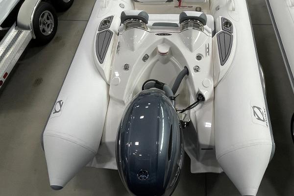 Slide: The Image of 2023 Zodiac Yachtline 490 Deluxe NEO 90hp inflatable boat in stock, top view. - 26